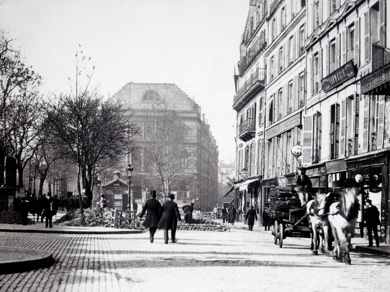 På rue de Paris med Ambigu-teatern (3:e arrondissement) av Unknown photographer