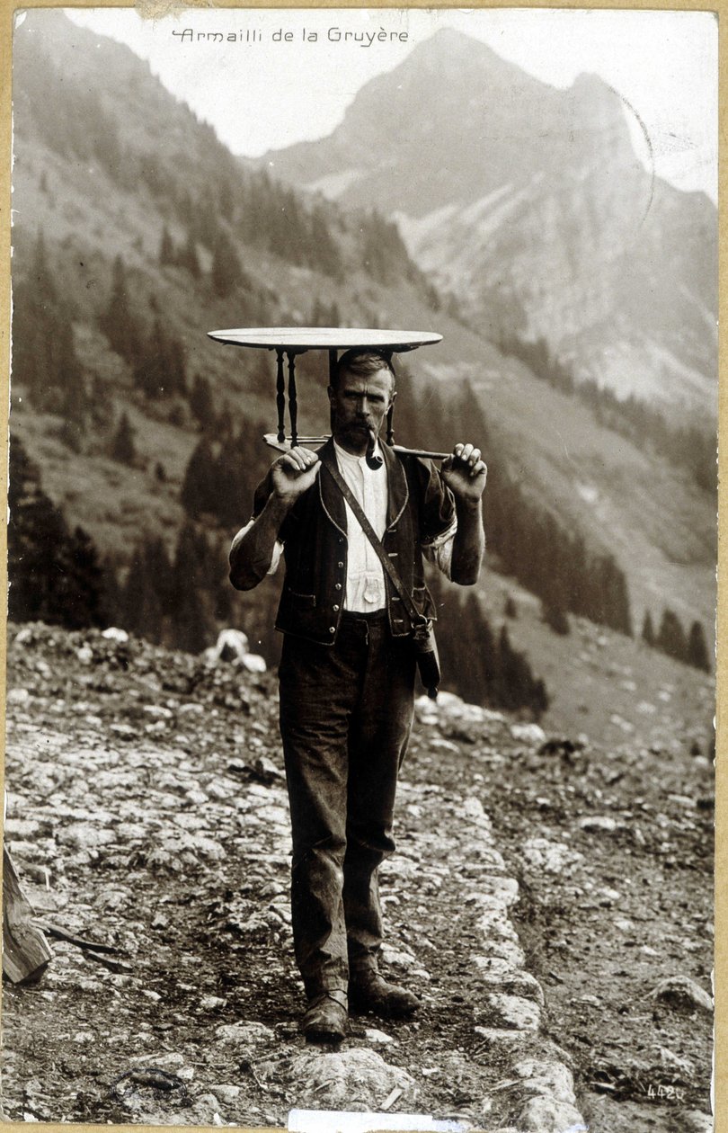 Armailli de la Gruyère - vykort, sent 1800-tal av Unknown photographer