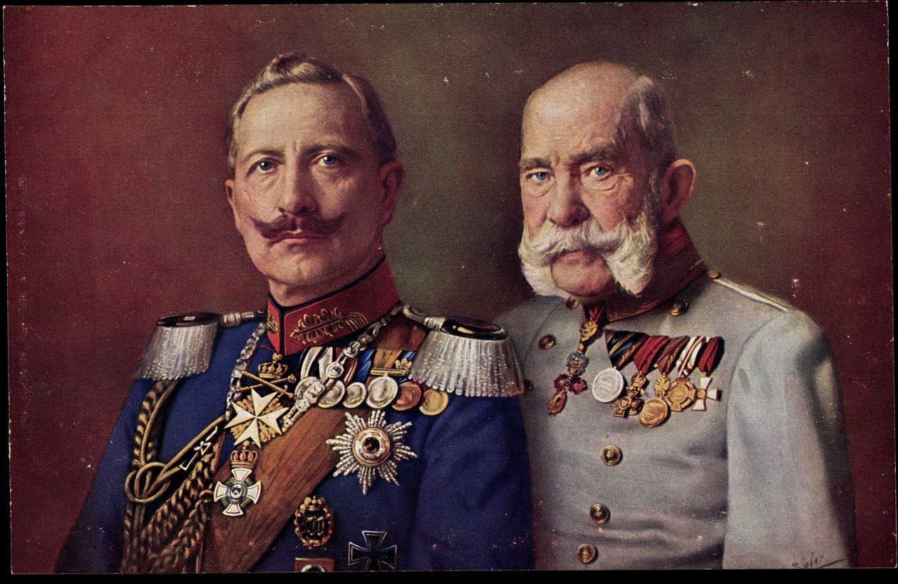 Konstnären Kaiser Wilhelm II, kejsar Franz Joseph I av Unknown photographer