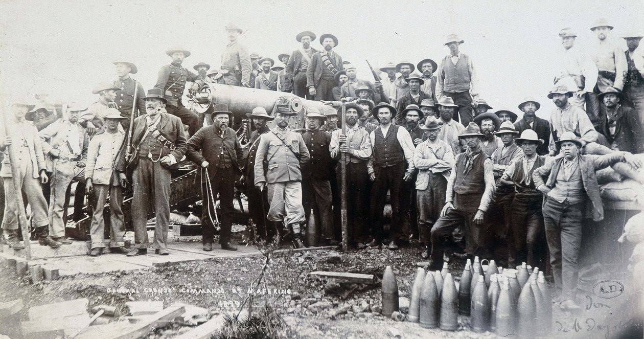 Boer grupperade sig runt en kanon under Transvaalkriget av Unknown photographer