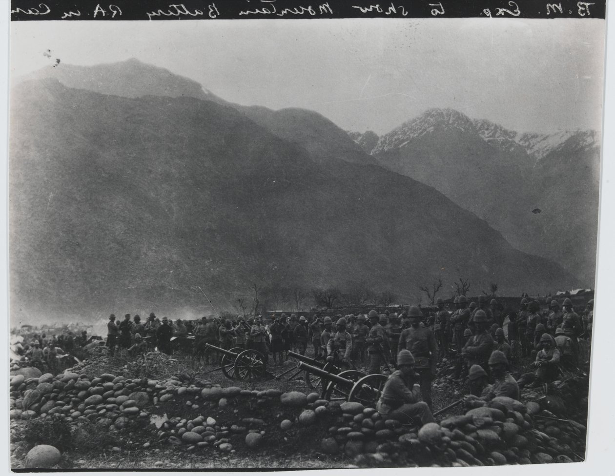 ?Cease Fireing?, nr 1 British Mountain Battery, Black Mountain Expedition, 1891 av Unknown photographer