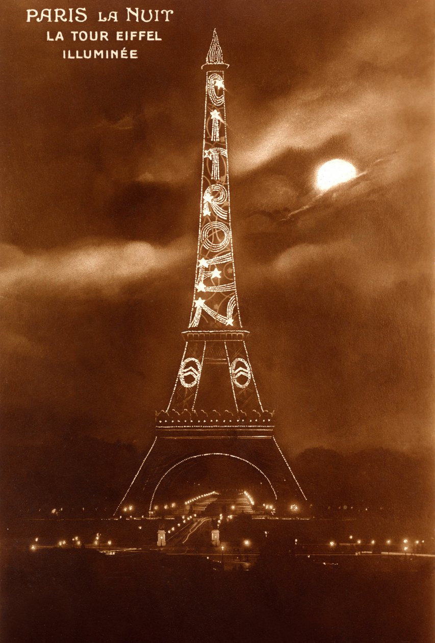 "Citroen", Eiffeltornet, Internationella utställningen för modern konst och dekorativ konst, 4 juli 1925 (foto) av Unknown photographer