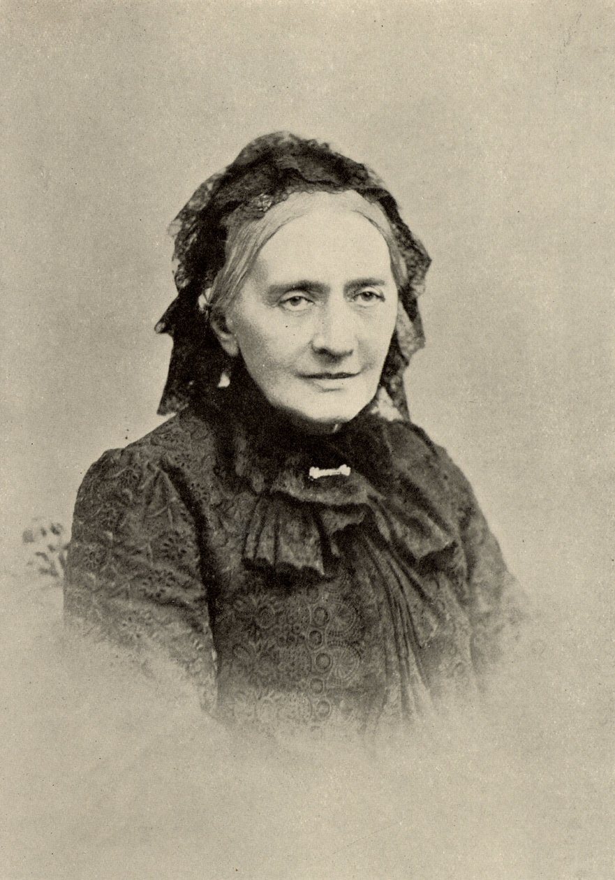 Clara Schumann (född Clara Wieck - 1819-1896) tysk pianist på ålderns höst (tryck) av Unknown photographer