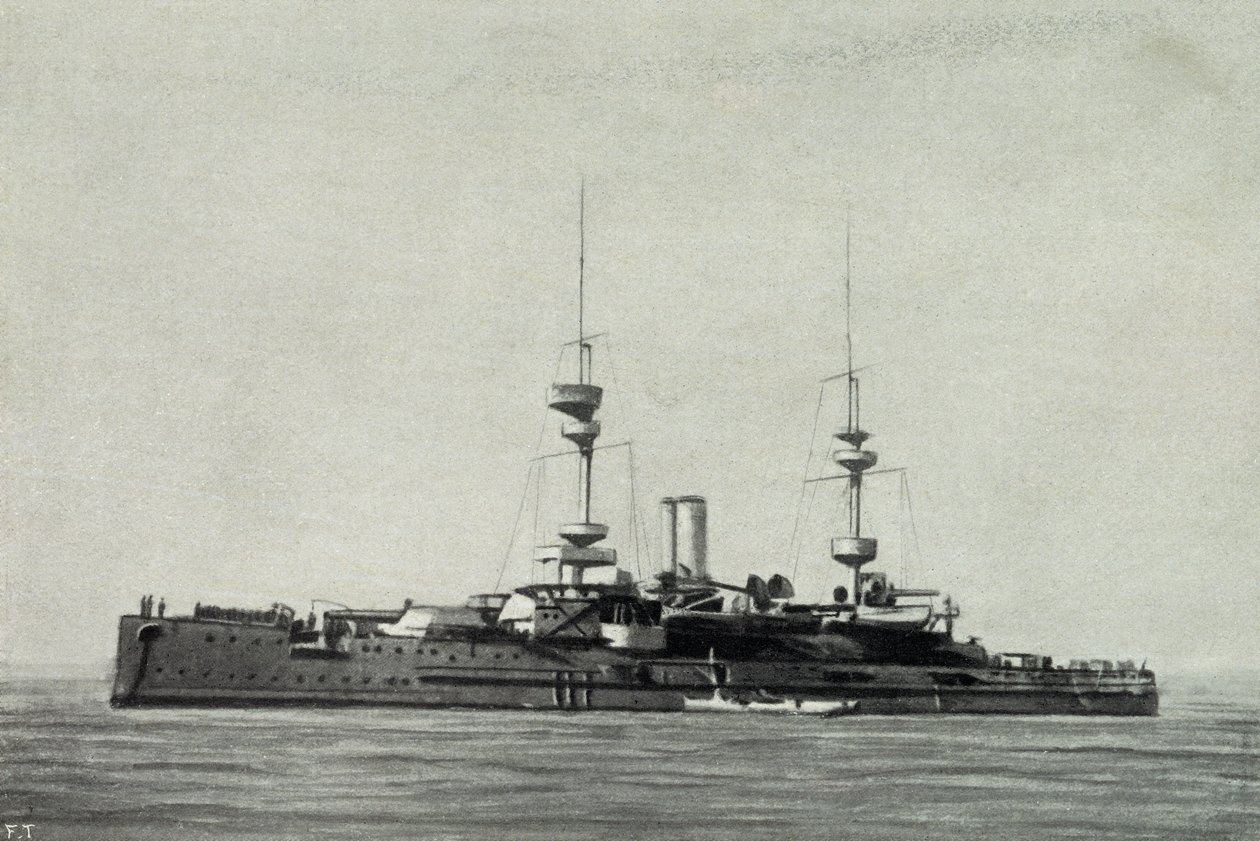 Engelska slagskeppet Ocean, sänkt under slaget vid Dardanellerna den 18 mars av Unknown photographer