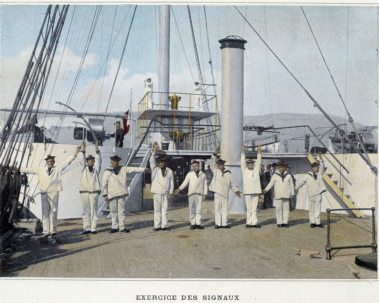 Exercise des Signals - i "" Military album - Navy: Life on board" av Unknown photographer