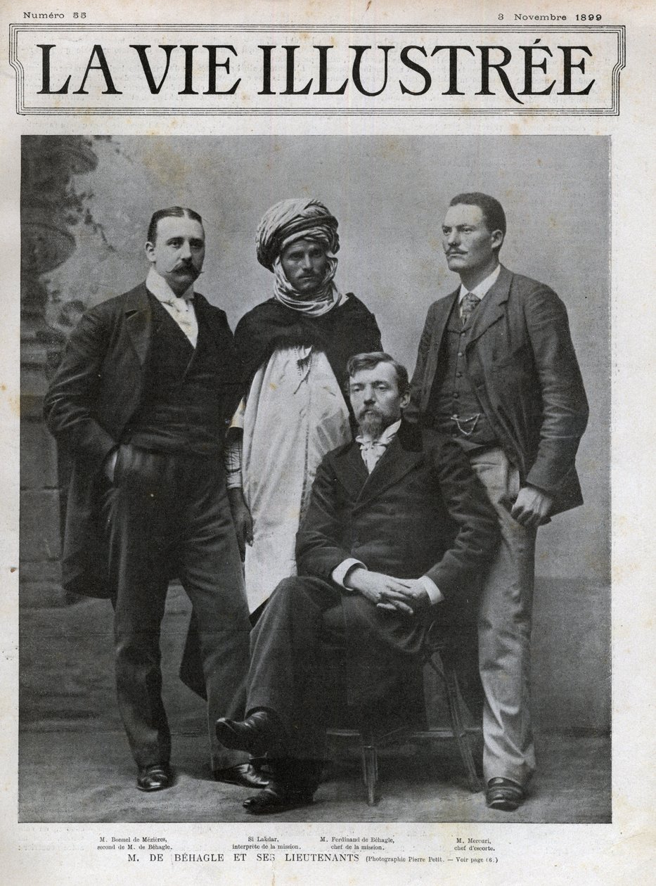 Ferdinand de Behagle (1857-1899) (fransk upptäcktsresande) chef för uppdraget och hans löjtnanter av Unknown photographer