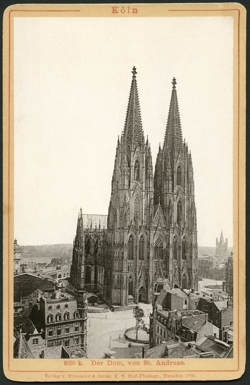 Tyskland, Nordrhein-Westfalen, Köln, domkyrka, utgiven av Roemmler och Jonas, Dresden av Unknown photographer