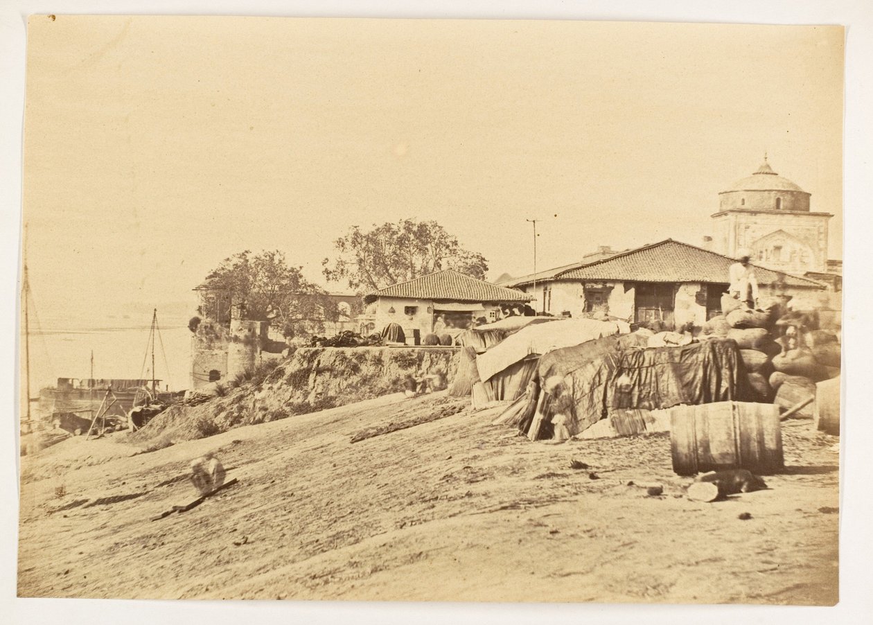 Ghat vid Allahabad Fort, Indien, ca 1858-61 (foto) av Unknown photographer