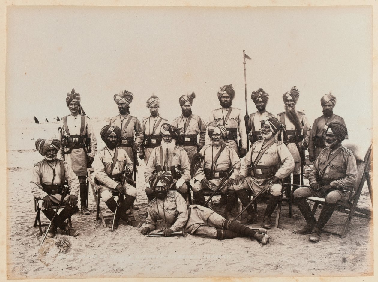 Indiska officerare från det nionde bengaliska kavalleriet, 1885 av Unknown