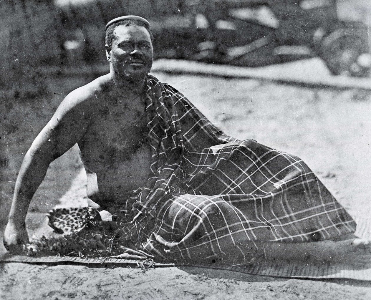 Kung Cetshwayo i exil i Kapstaden av Unknown photographer