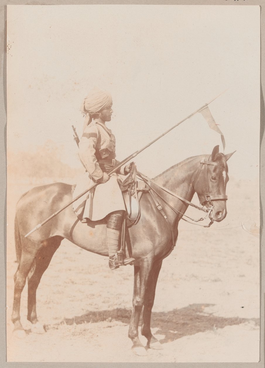 Lance Daffadar Sultan Khan, indiskt kavalleri, övningsorder, Delhi av Unknown photographer