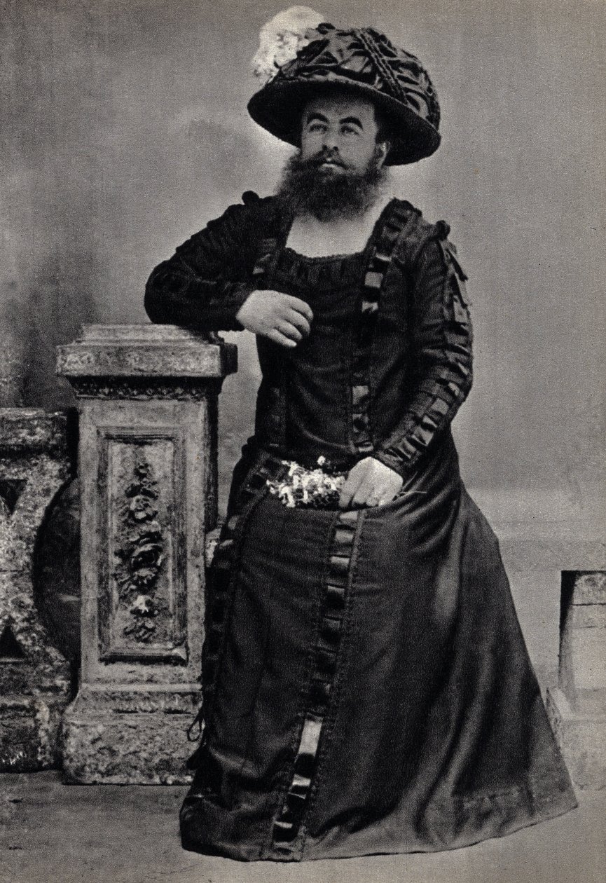 Les Monsters, la femme a skägg. Fotografi, sent 1800-tal, Paris. Coll. Selva. av Unknown photographer