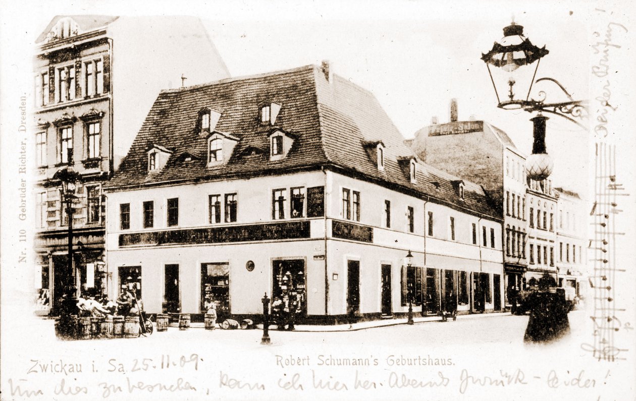 Robert Schumanns hus (1810 - 1856) i Zwickau, Tyskland. av Unknown photographer