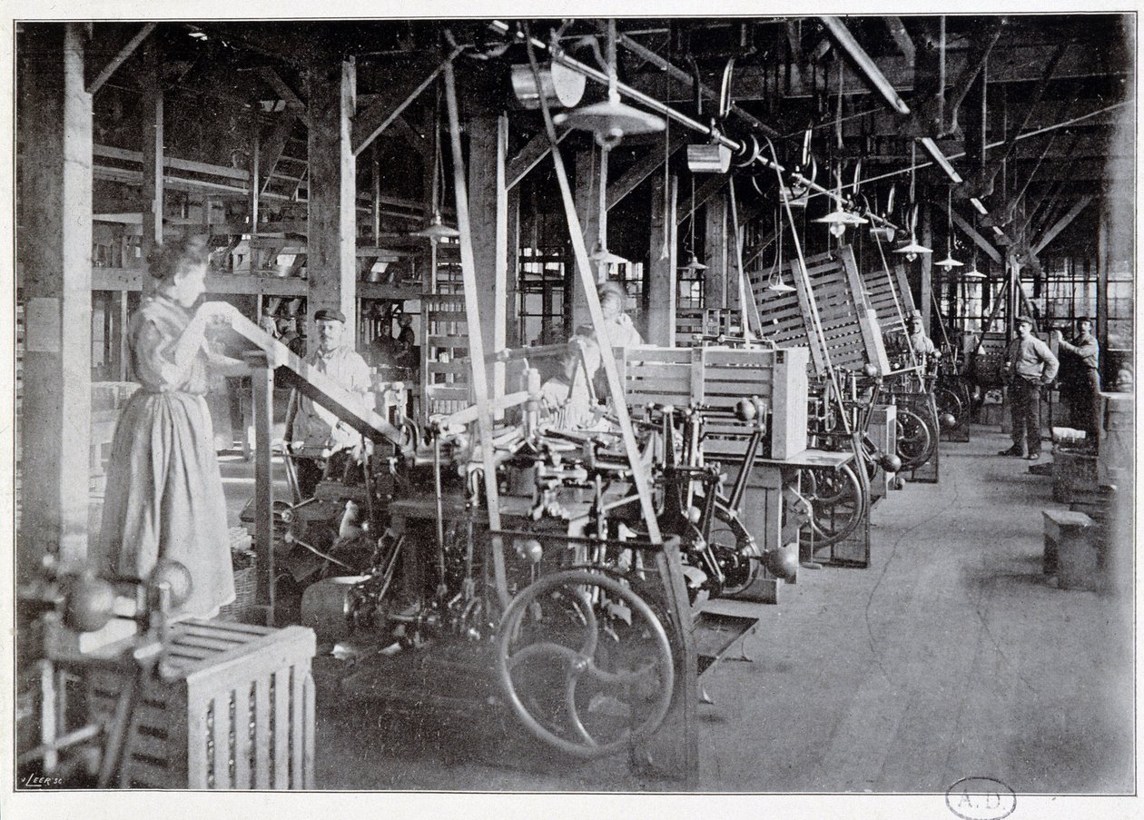 Tillverkning av förpackningar vid Van Houten chokladfabrik - fotografi, sent 1800-tal av Unknown photographer