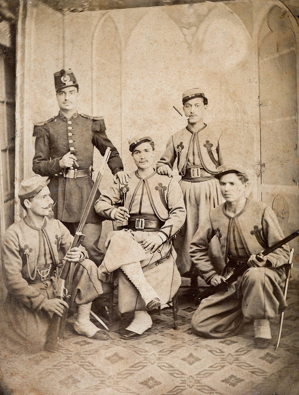 Påvliga zouaver - påvliga zouaver - 1865 - av Unknown photographer