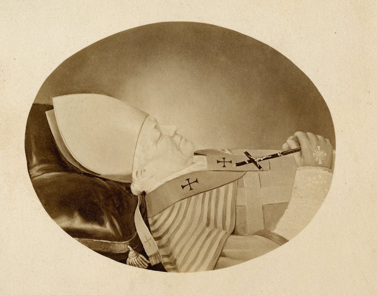 Påve Pius IX (1792-1878) på sin dödsbädd 1878 - Påve Pius IX på sin dödsbädd av Unknown photographer