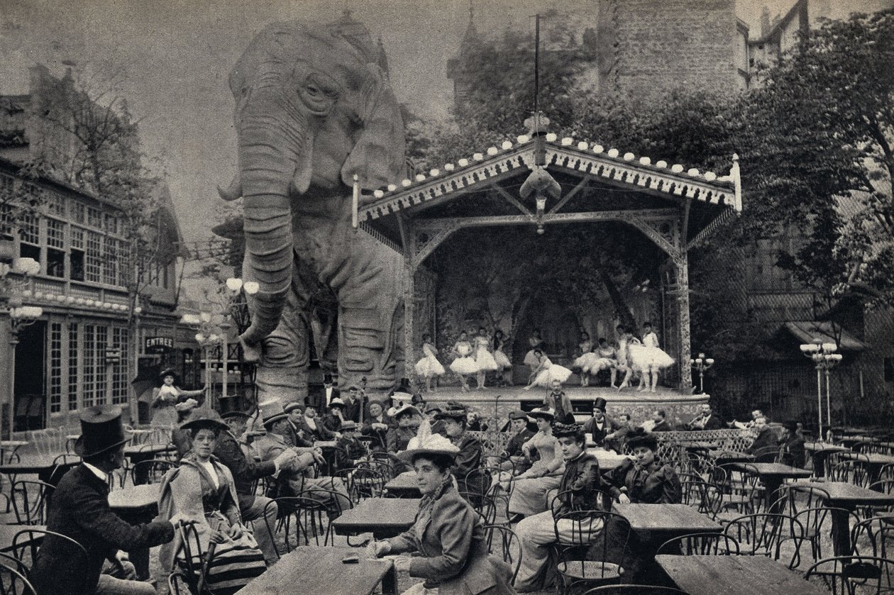 Populär livsscen på Moulin Rouge i Paris. Fotografi, sent 1800-tal, Paris. Coll. Selva. av Unknown photographer