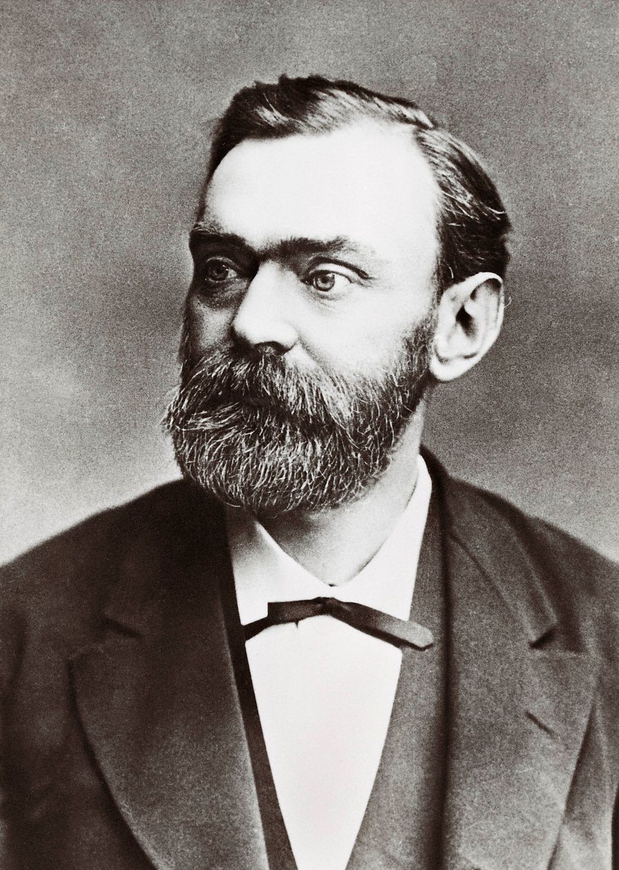 Porträtt av Alfred Berhard Nobel (1833-1896), svensk kemist. Fotografera av Unknown photographer