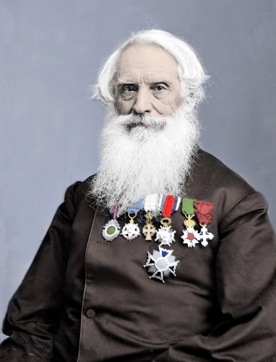 Porträtt av den amerikanske uppfinnaren Samuel Finley Breese Morse (1791-1872) fotografi runt 1860. av Unknown photographer