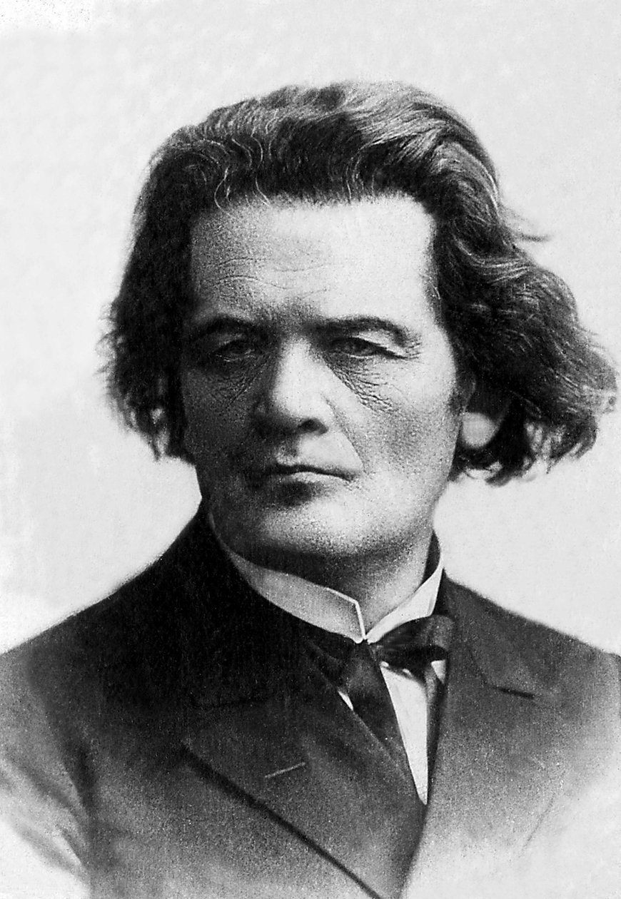 Porträtt av Anton Rubinstein (1829-1894), rysk pianist och kompositör. av Unknown photographer
