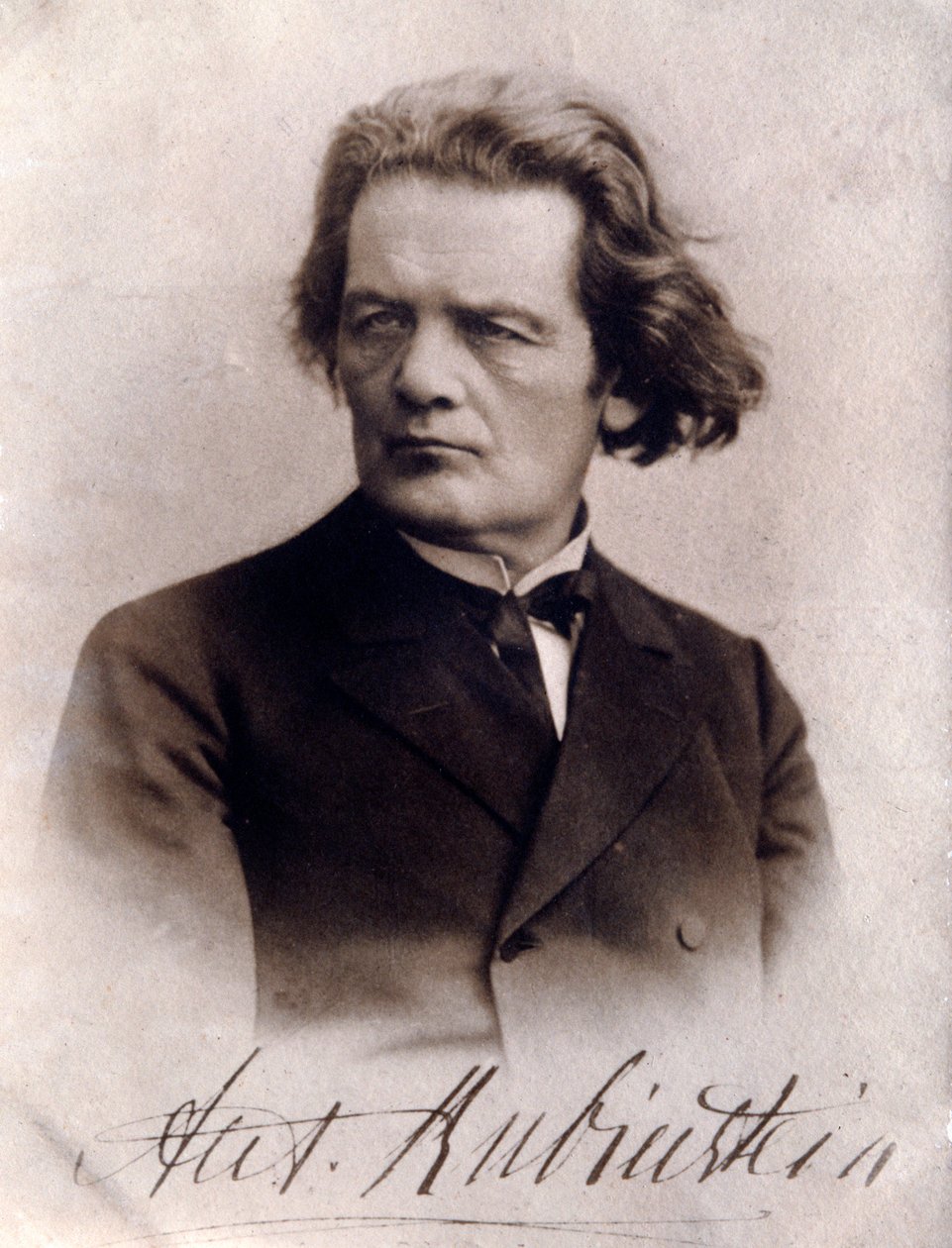 Porträtt av Anton Rubinstein (s/v foto) av Unknown photographer