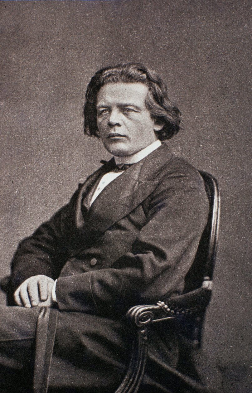 Porträtt av Anton Rubinstein (s/v foto) av Unknown photographer