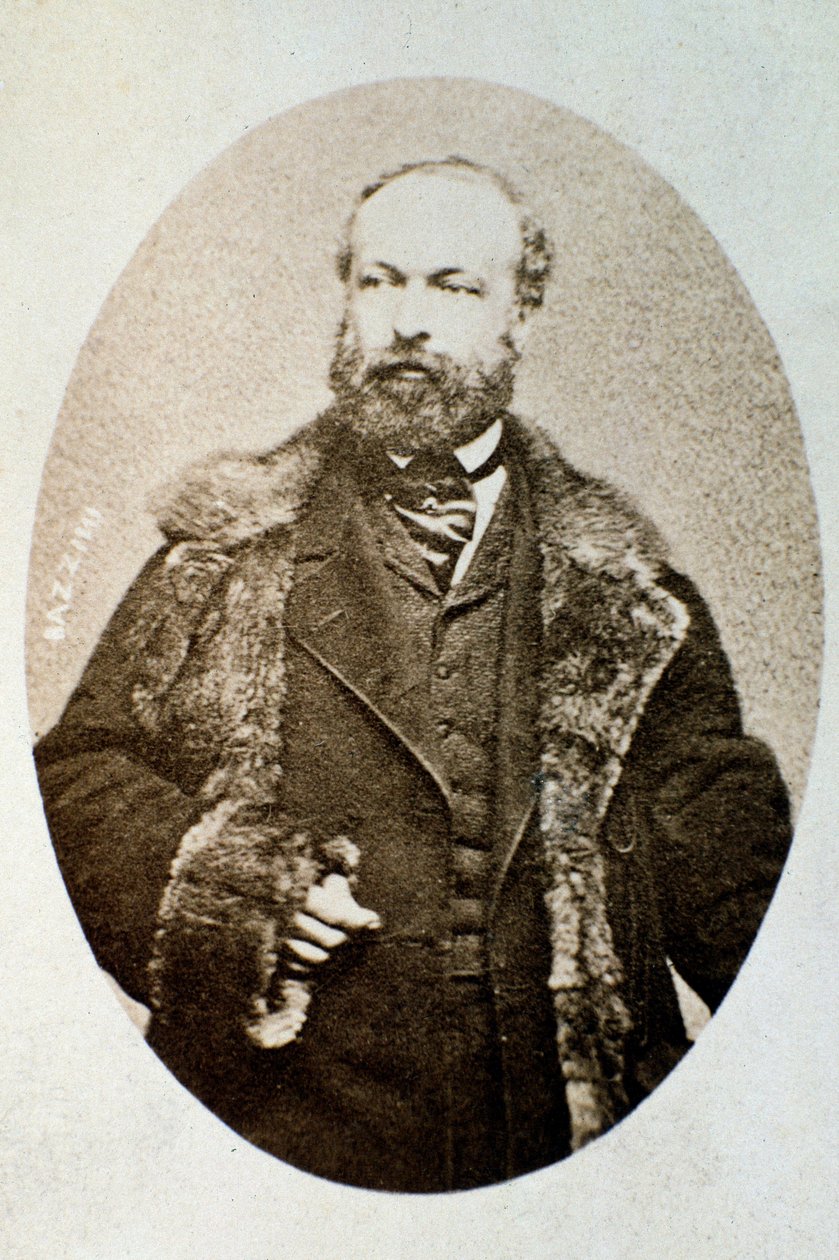 Porträtt av Antonio Bazzini, italiensk kompositör och violinist (s/v foto av Unknown photographer