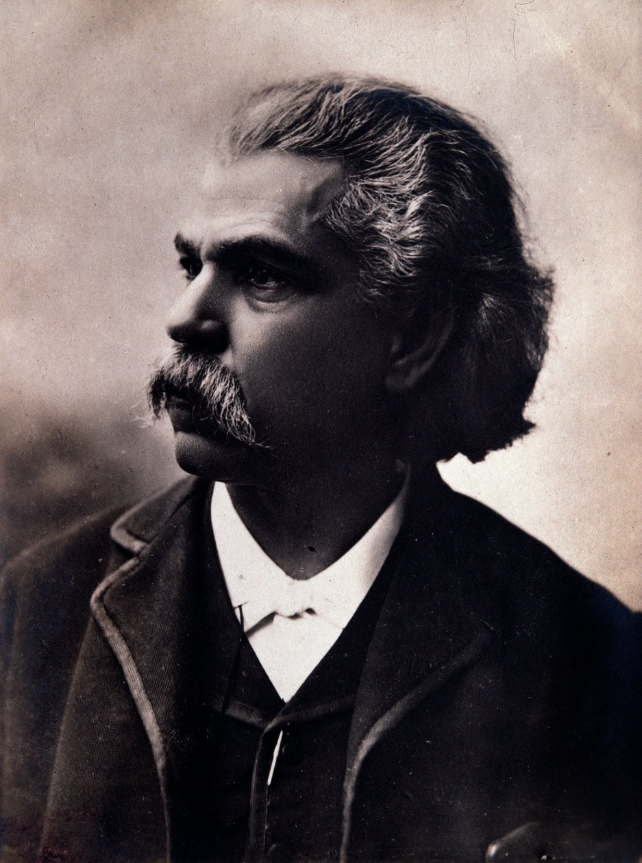 Porträtt av Carlos Andrea Gomes (Gomez) (1836-1896) brasiliansk kompositör Fotografi. 1800-talet. Bologna, civico Museo Museo av Unknown photographer