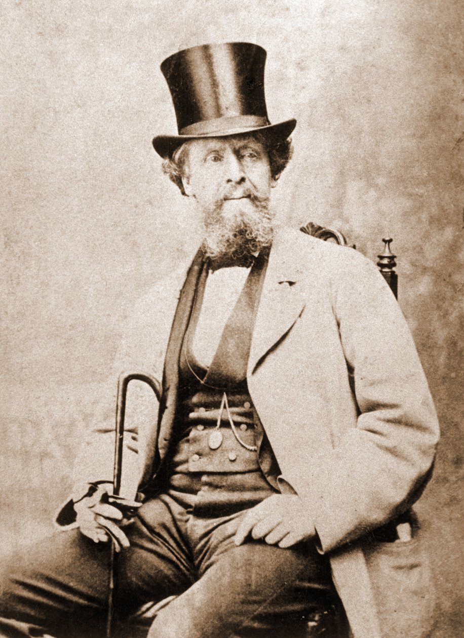 Porträtt av Charles Dickens (1812-1870), engelsk författare omkring 1855. av Unknown photographer