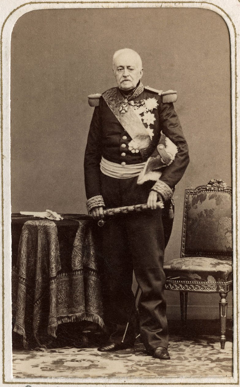 Porträtt av Esprit Victor Elisabeth Boniface de Castellane, marechal av Frankrike, fransk militär föddes i Paris den 21 mars 1788 och dog i Lyon den 16 september 1862. av Unknown photographer