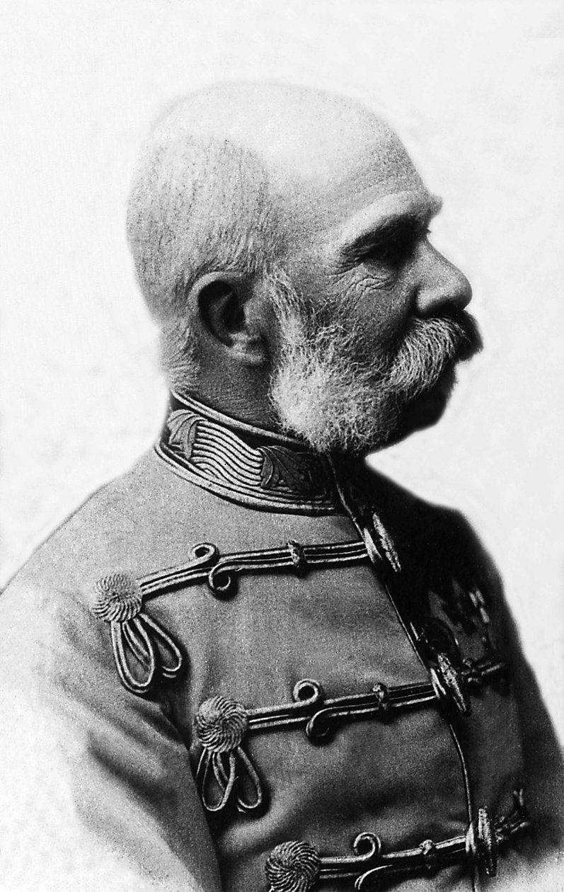 Porträtt av Francois-Joseph (Francois Joseph) I av Österrike (1830-1916), kejsare av Österrike från 1848 till 1916, kung av Böhme och kung av Ungern från 1867 till 1916. av Unknown photographer