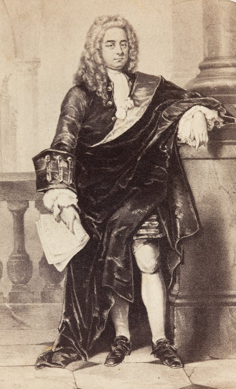 Porträtt av George Frideric Handel, ca 1860-talet (tryck) av Unknown photographer