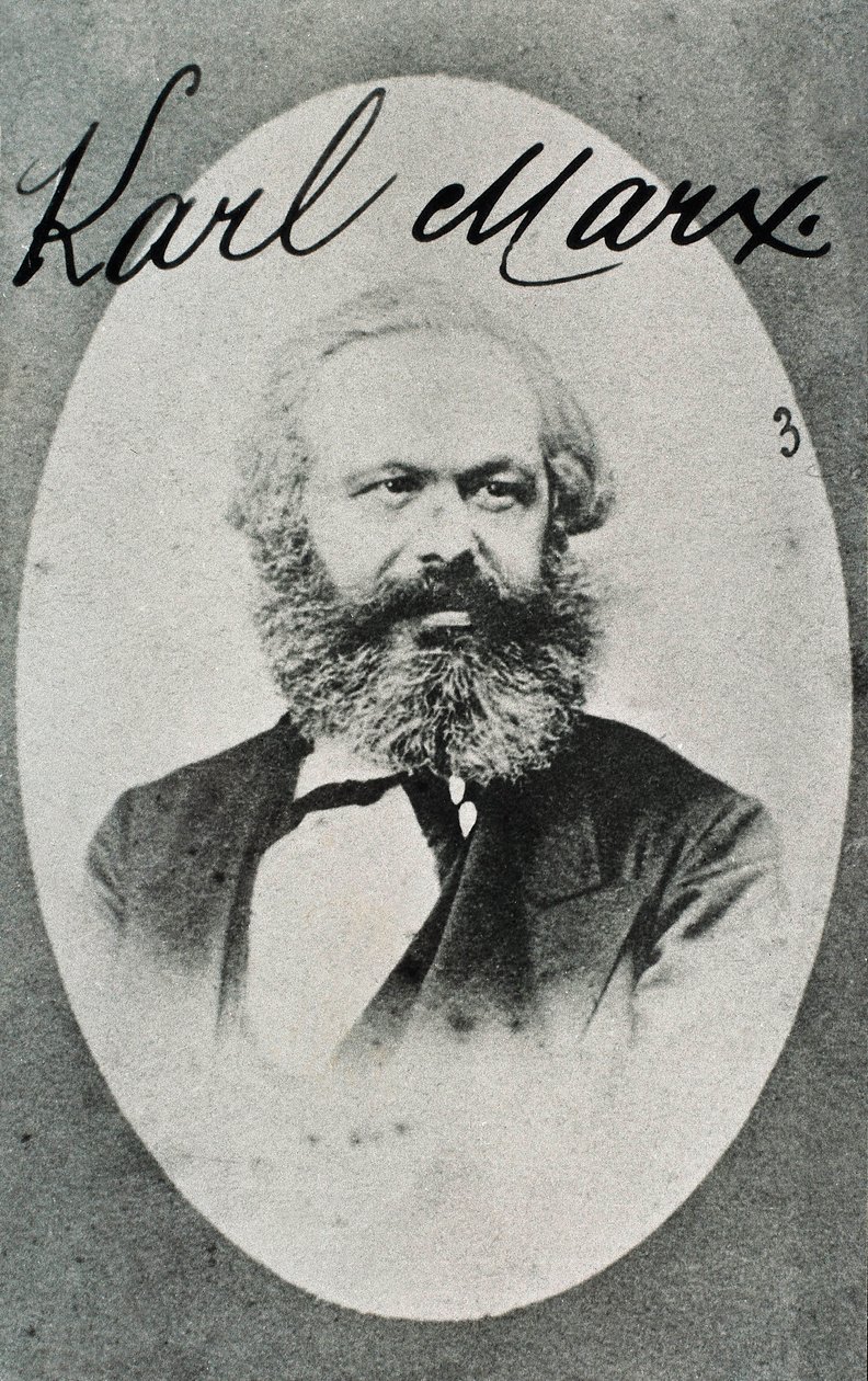 Porträtt av den tyska filosofen och ekonomen Karl Marx (1818-1883). Fotografera. Montreuil. Museum för levande historia. av Unknown photographer