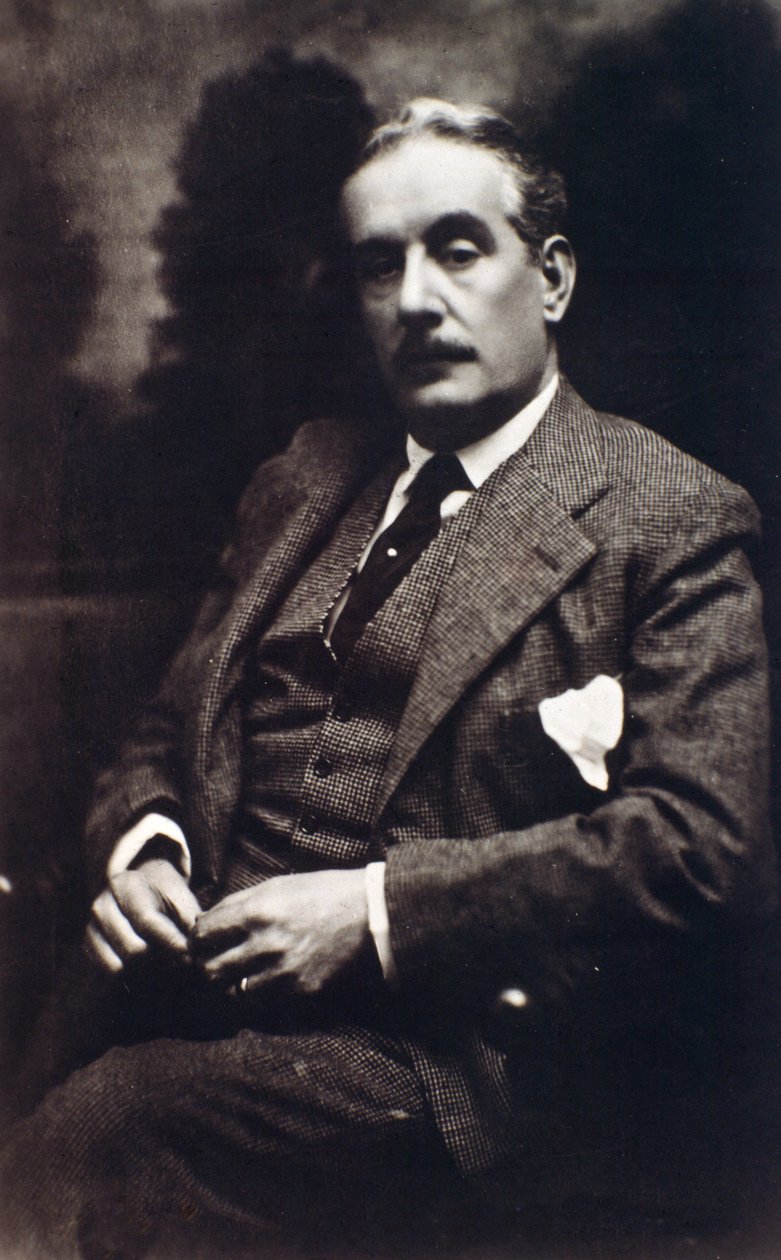 Porträtt av Giacomo Puccini (s/v foto) av Unknown photographer