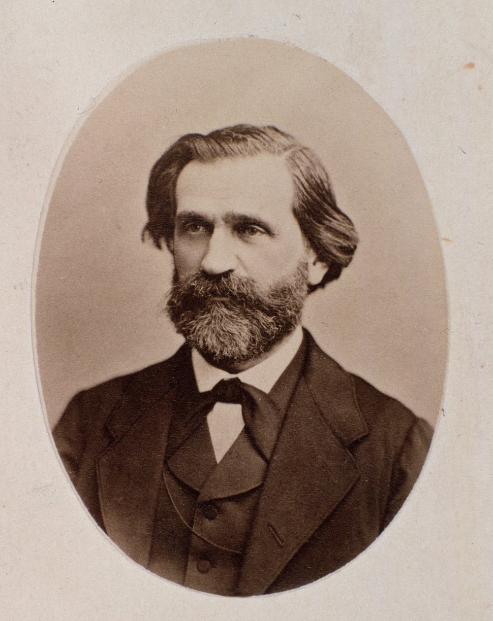 Porträtt av Giuseppe Verdi (s/v foto) av Unknown photographer
