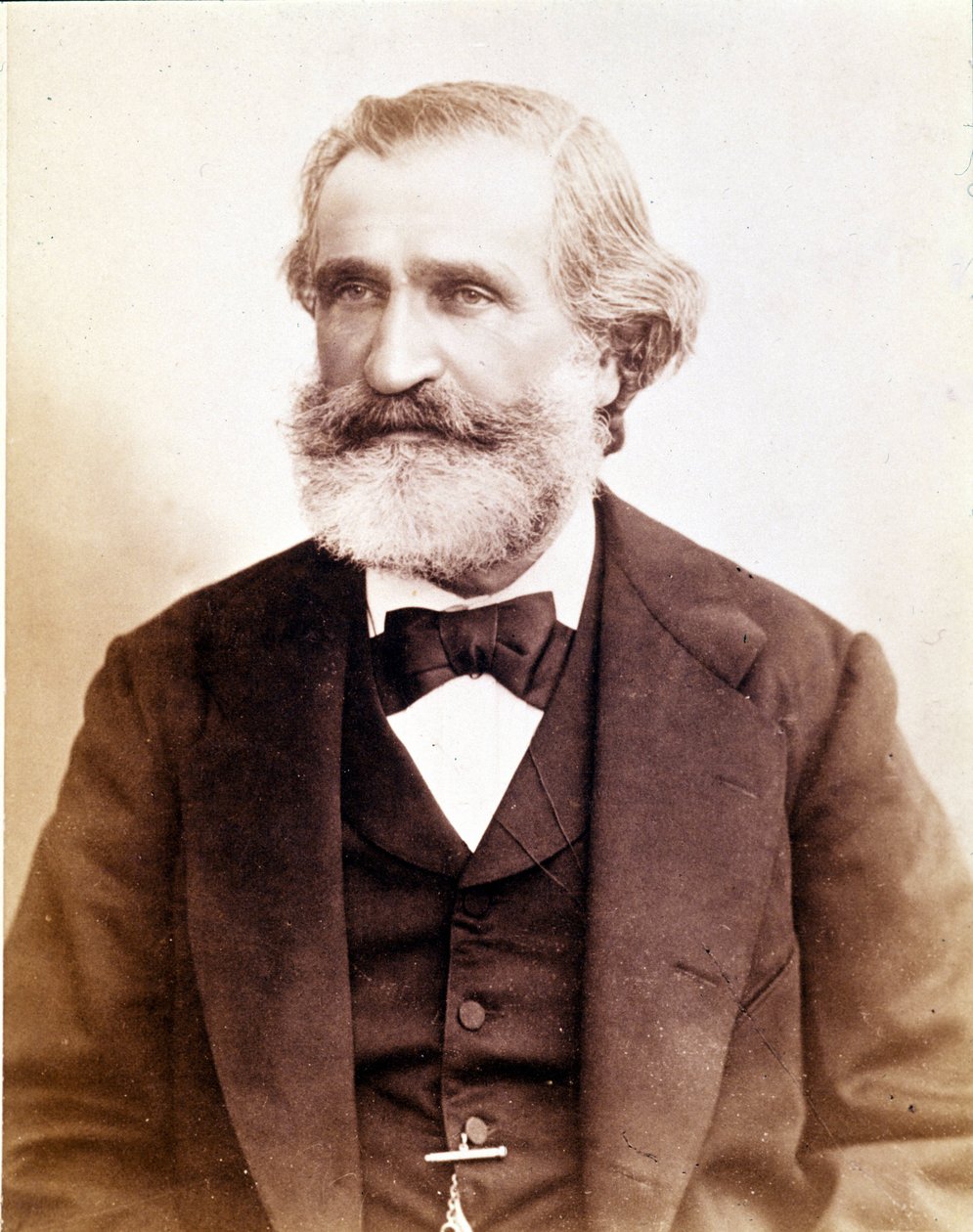 Porträtt av Giuseppe Verdi omkring 1870. Museo della scala i Milano av Unknown photographer