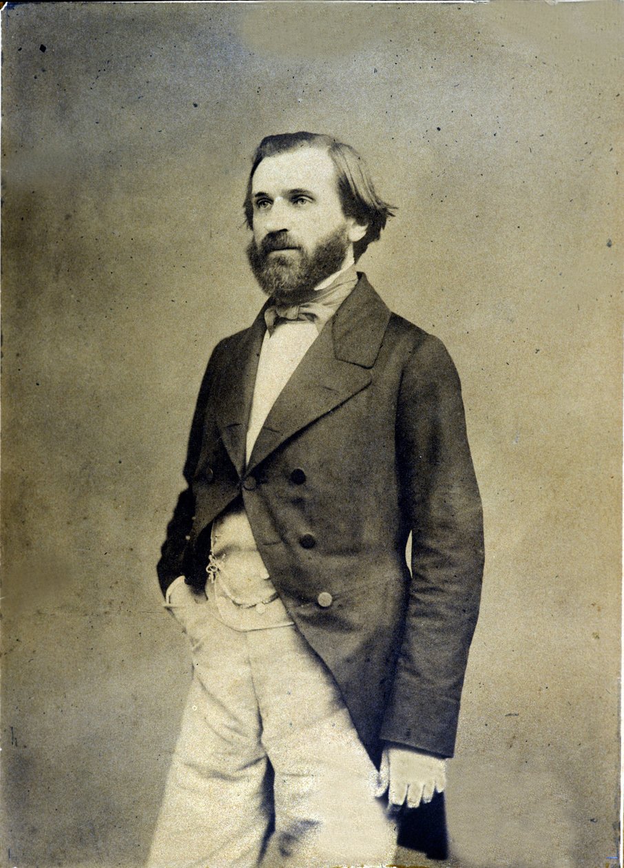 Porträtt av Giuseppe Verdi cirka 1845 Museo della Scala de Milan av Unknown photographer