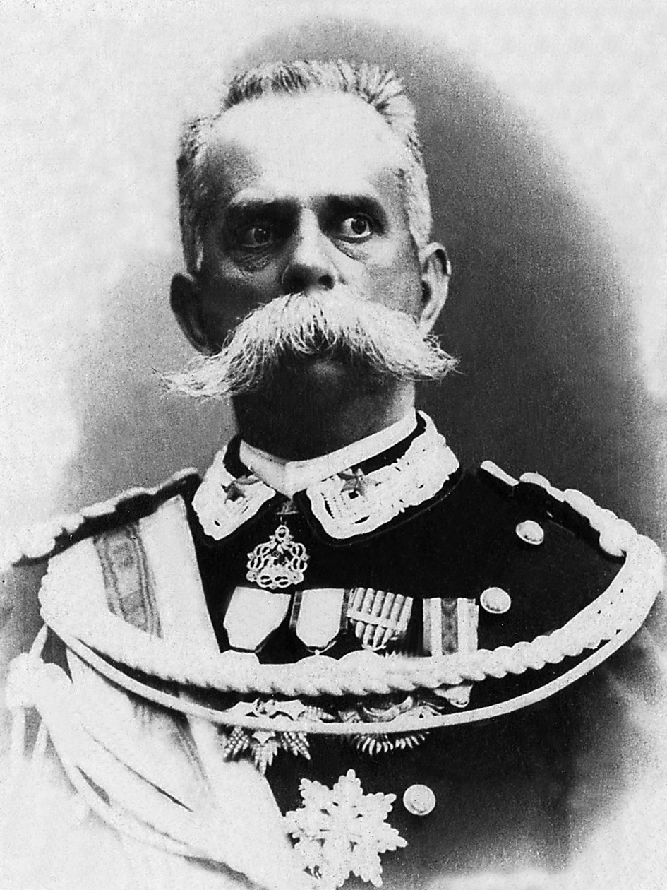 Porträtt av Humbert I (1844-1900), kung av Italien från 1878 till 1900, han mördades av anarkisten Bresci. av Unknown photographer