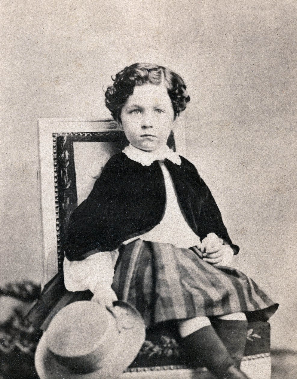 Porträtt av kejsarprins Eugene Louis Napoleon Bonaparte (1856-1879), son till Napoleon III. Anonymt fotografi taget i Fontainebleau i juni 1860 av Unknown photographer
