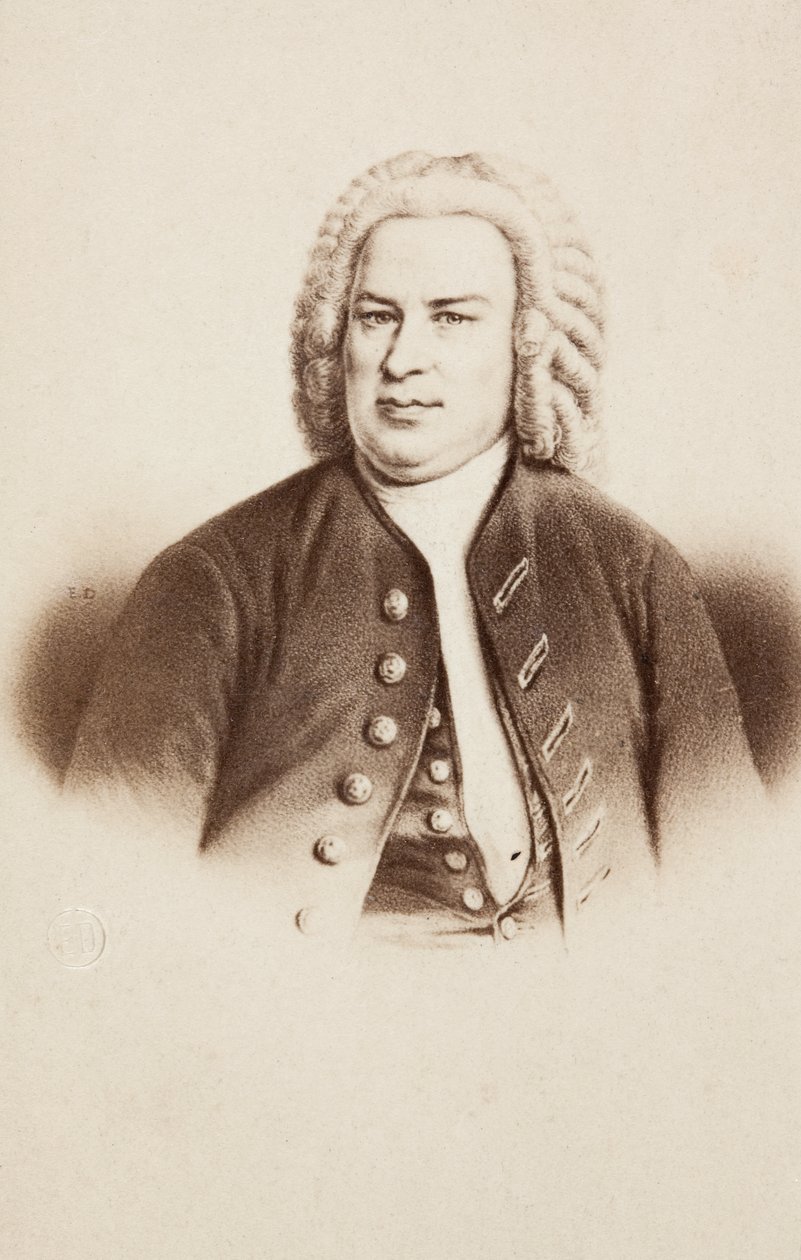 Porträtt av Johann Sebastian Bach, från en tidigare bild av Unknown photographer