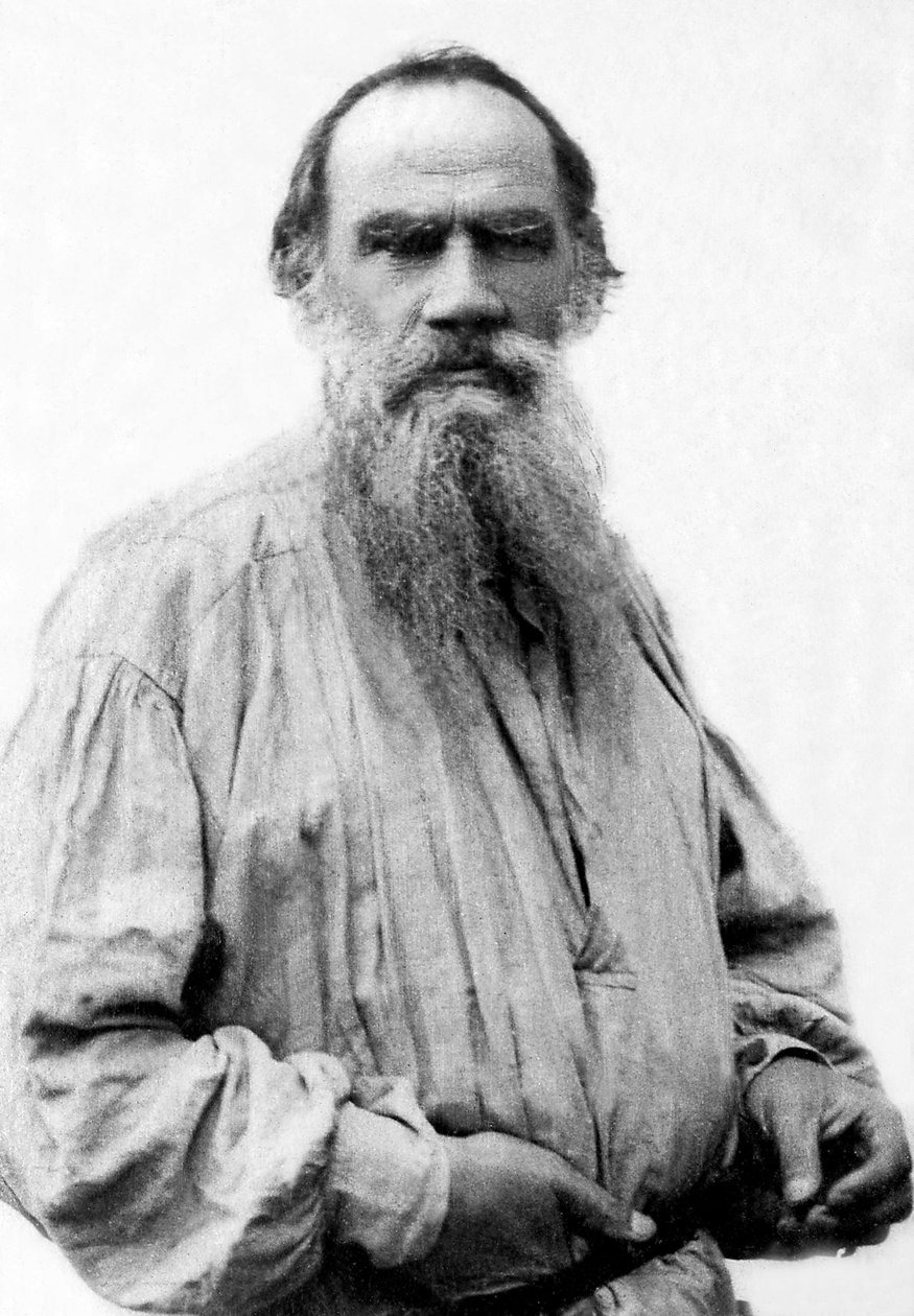 Porträtt av Leo Tolstoj (1828-1910), rysk författare. av Unknown photographer