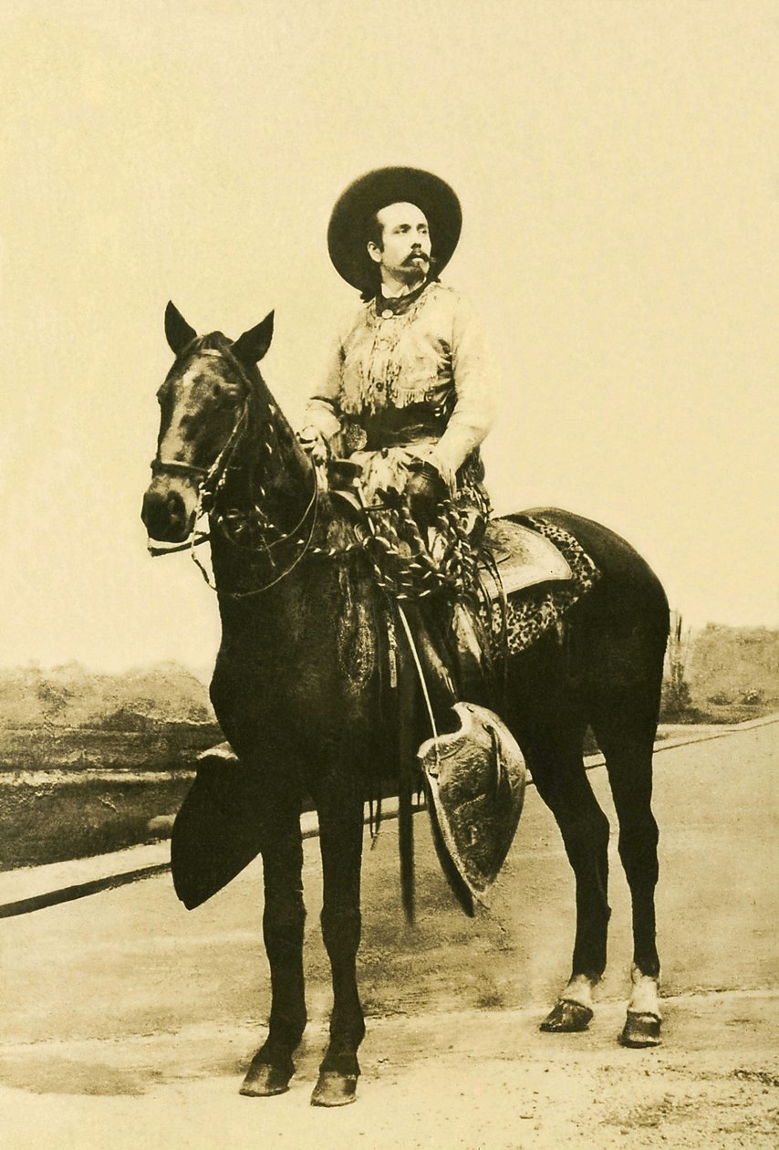 Porträtt av William Frederic Cody (1846-1917), känd som Buffalo Bill, amerikansk soldat, äventyrare och skådespelare. av Unknown photographer