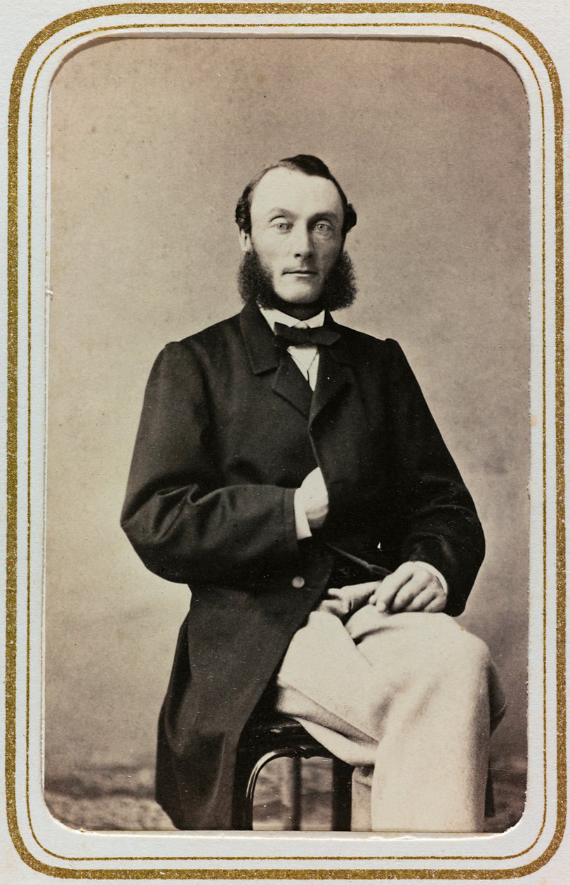 Porträtt av en man, carte de visite; i underlaget finns uppgiften "Robert Ditzinger (1826-1891)" av Unknown photographer