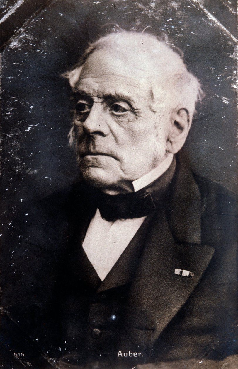 Porträtt av den engelske kompositören Daniel Francois Esprit Auber (1782-1871) Fotografi. 1800-talet. Milano, biblioteca del conservatorio av Unknown photographer