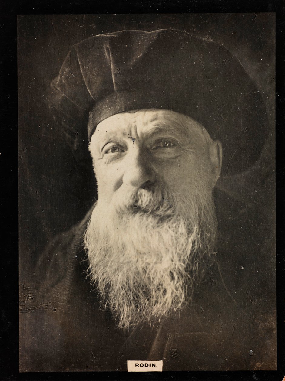 Porträtt av den franske skulptören Auguste Rodin (1840-1917) av Unknown photographer