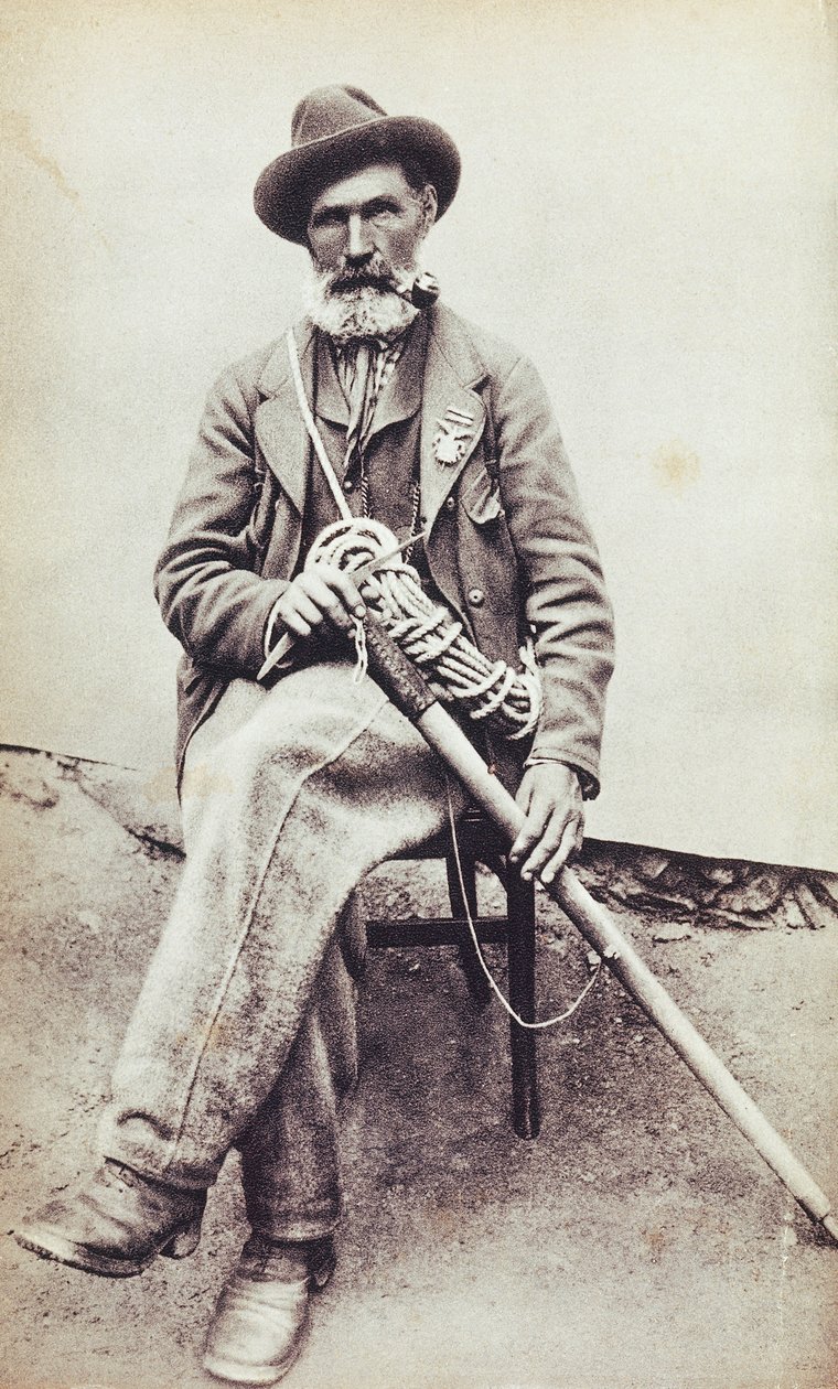 Porträtt av den italienska bergsbestigaren Jean-Antoine Carrel (Valtournenche av Unknown photographer