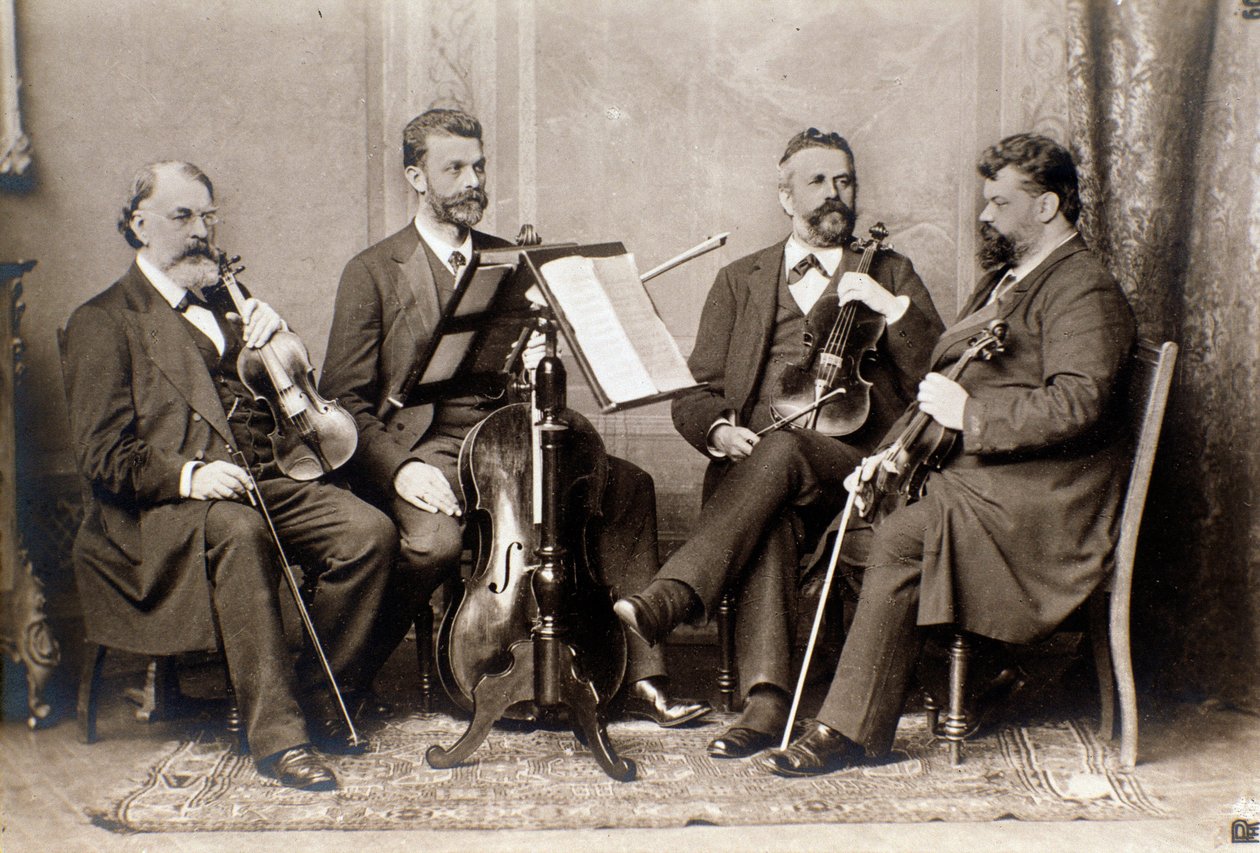 Porträtt av medlemmarna i Joachim-kvartetten, ca 1900 (svartvitt foto) av Unknown photographer