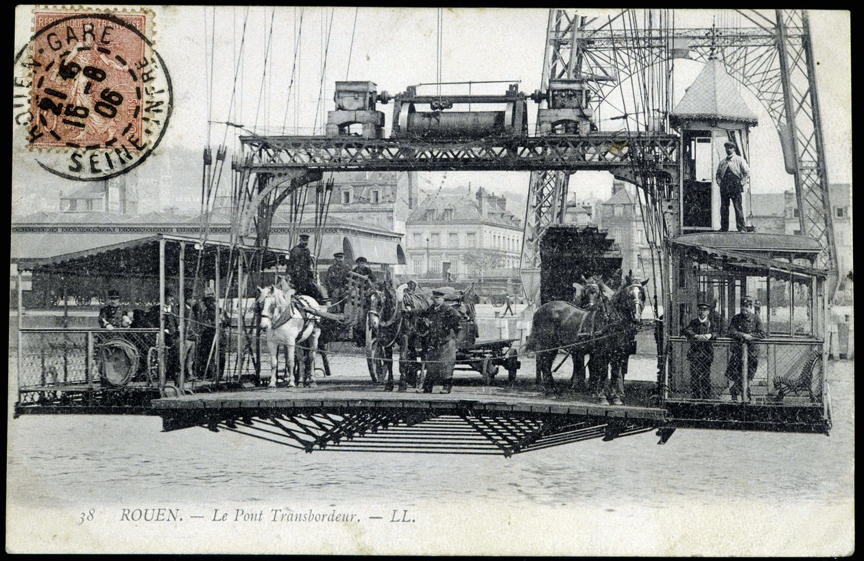 Vykort från början av 1900-talet. Normandie, Rouen: Färjebron. av Unknown photographer