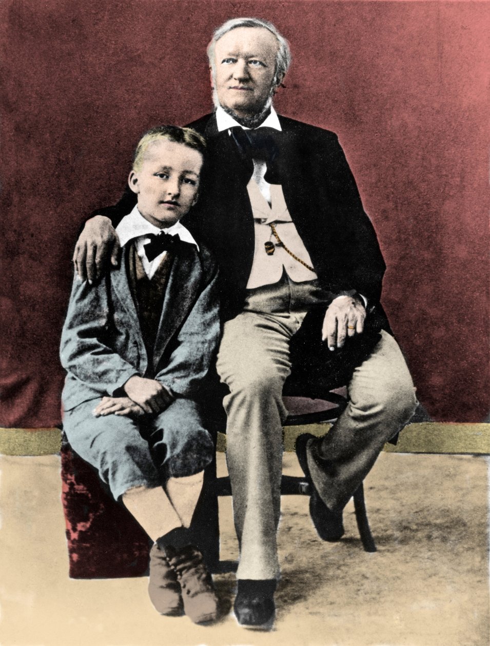 Richard Wagner med sin son Siegfried Wagner (1869-1930) cirka 1880 av Unknown photographer