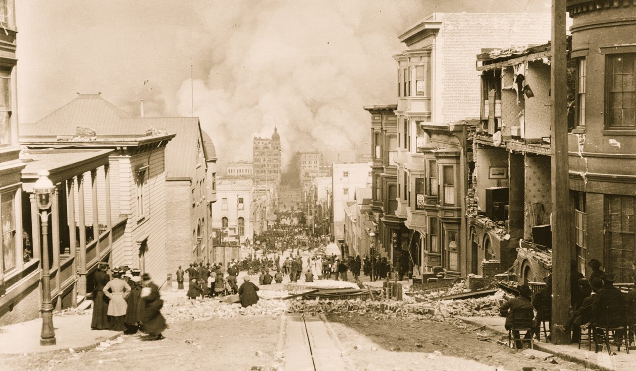 Jordbävning och brand i San Francisco av Unknown photographer